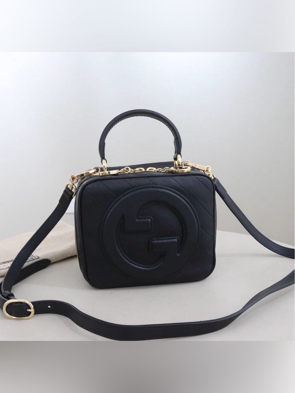 Gucci Black Quilted Leather Mini Top-Handle Crossbody